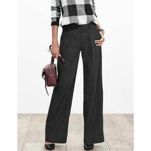 Banana Republic Pleated Wide-Leg Wool Blend Trouser Pants